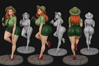 sexy 3d anime character erotic nsfw sfw anime girl model for 3d printing games