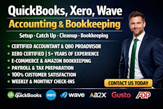 do quickbooks online and xero clean up and catch up bookkeeping