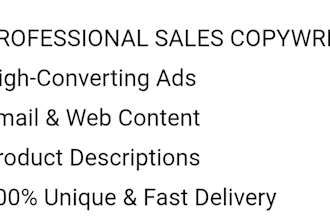 write professional copywriting for sales