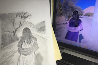 draw custom pencil sketch illustration