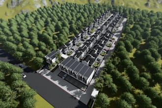 redesign 3d estate housing,duplex townhouse,cluster apartment,cgi mansion render
