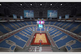 design 3d stadiums, gaming arenas, gyms and sport facilities in sketchup