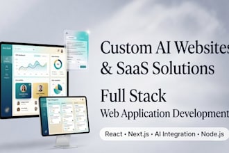 do custom ai website development as full stack developer, front end developer
