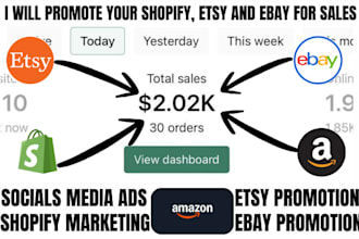 boost shopify etsy redbubble ebay store marketing promotion sales traffic