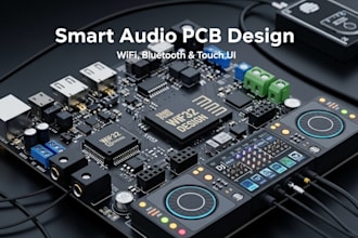 pcb smart audio hardware for wifi, bluetooth touch ui ,dj mixer, pa and preamps