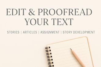 write, proofread, and edit your story