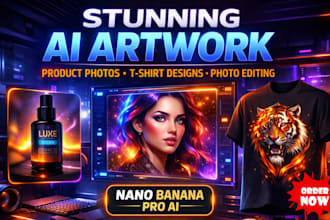 create stunning ai artwork product photography t shirt design using nano banana