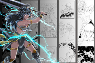 draw comic book art, webtoon and manga illustration