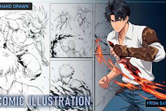 draw comic page, webtoon, and manga panel illustration