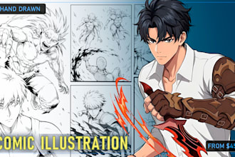 draw comic page, webtoon, and manga panel illustration