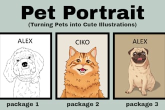 draw a cute pet illustration within 24 hours