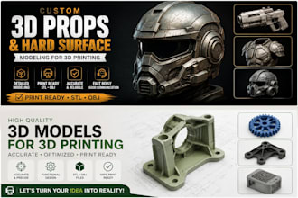 create custom 3d props and hard surface models for printing