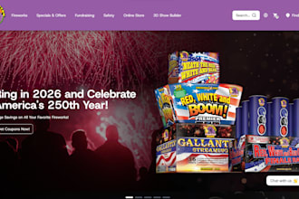 design fireworks shopify website for firecracker store, sparklers, flares shop