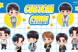 draw custom chibi in pop color style