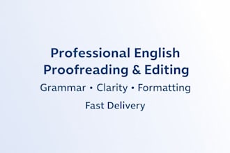 proofread and edit english website content, documents, and emails