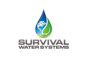 create eco friendly logo for survival water systems