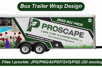 do box trailer, long trailer, semi trailer, food trailer, box truck wrap design