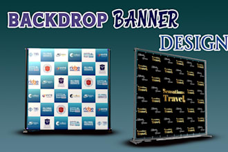 create professional step and repeat or backdrop banners from your logo design