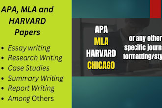 proofread and edit apa, mla and harvard papers in 12 hours