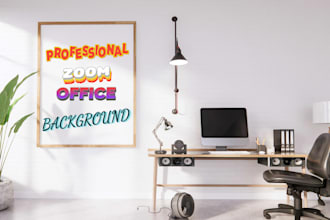 design professional zoom  office backgrounds with your logo