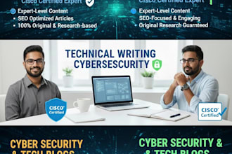write professional cybersecurity and technical technology articles