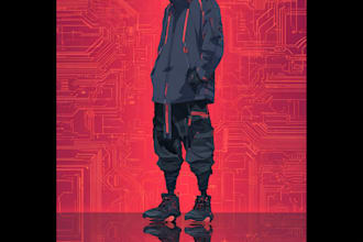 design anime character , cyberpunk character