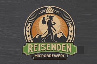 make family owned microbrewery new logo with beer bar brand