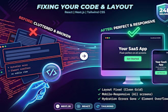 fix react, nextjs and tailwind CSS bugs and responsive design issues