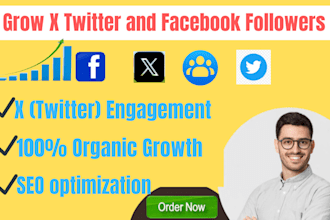 grow organic x twitter followers and facebook page promotion