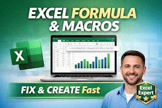 create and fix any excel formula and macros