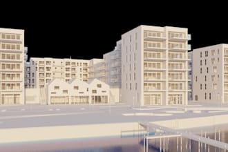 professional 3d building model in blender, substance texturing, map 3d modeling