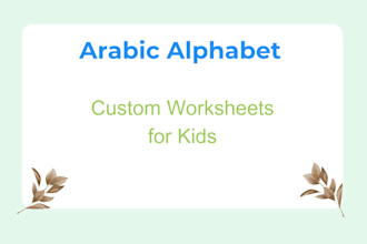 create custom arabic alphabet worksheets for kids printable PDF