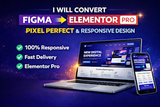 convert figma to elementor pro pixel perfect and responsive