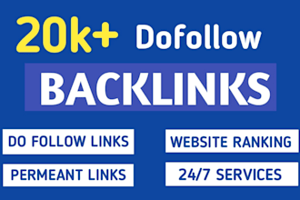 20k link building with contextual dofollow SEO backlinks service