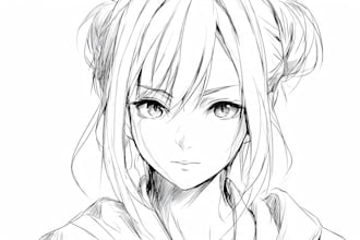 sketch characters into anime style