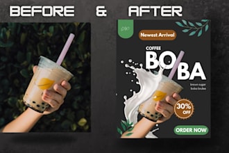 design social media ads, food posters and flyer for your cafes and restauants