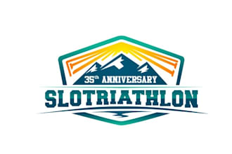 design amazing anniversary triathlon brand logo