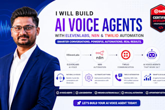 build ai voice agents with elevenlabs, n8n ,twilio automation