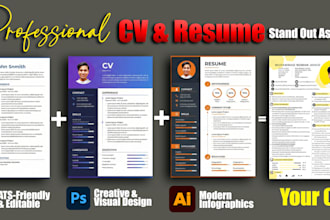 create a job winning professional CV design  with professional tools word ps ai