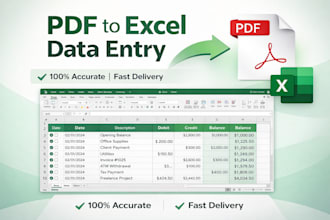 do PDF to excel data entry and conversion