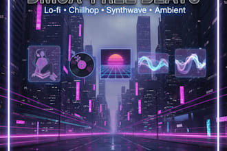 produce dmca free lofi, chillhop, synthwave, and ambient beat for yt livestreams