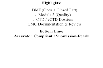 prepare audit ready dmf open and closed parts for regulatory submission