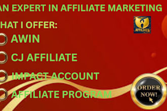 create you and help you get approve on awin, cj affiliate and impact