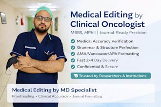 edit and proofread your oncological research paper with MD expertise