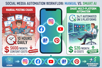 create social media automation for instagram facebook youtube and gbp