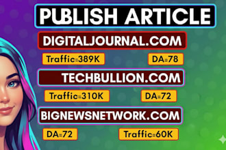 publish guest post backlink on techbullion, digitaljournal and bignewsnetwork