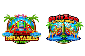 design a custom modern bounce house logo for your business