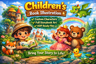 create magical children book illustrations for KDP print