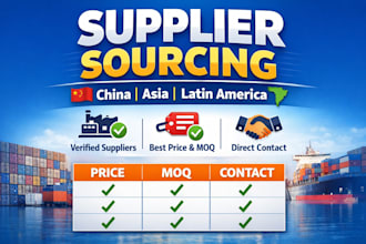 source reliable suppliers in china, asia or latin america for your produc
