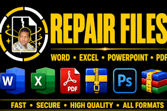 repair corrupted word, excel, PDF, powerpoint, and PSD files